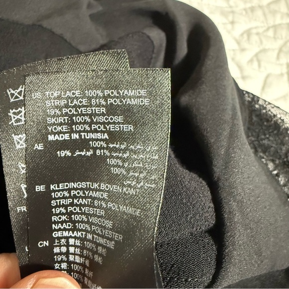 Sandro Black and Cream Long Sleeve Dress - Picture 16 of 16